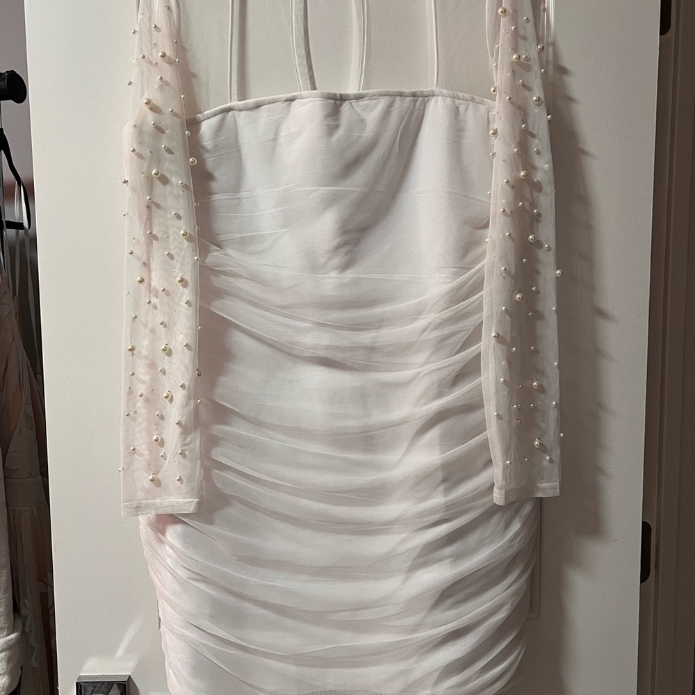 Fashionova curve white pearl dress 1x-2x - Picture 4 of 6